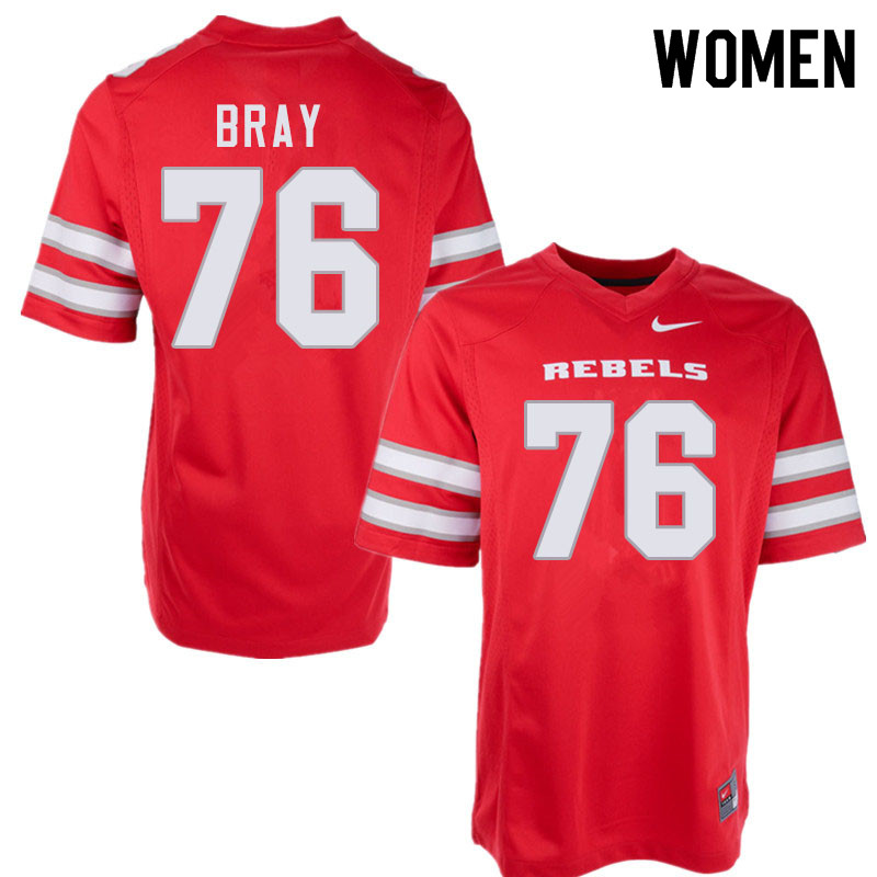 Women #76 Michael Bray UNLV Rebels College Football Jerseys Sale-Red - Click Image to Close